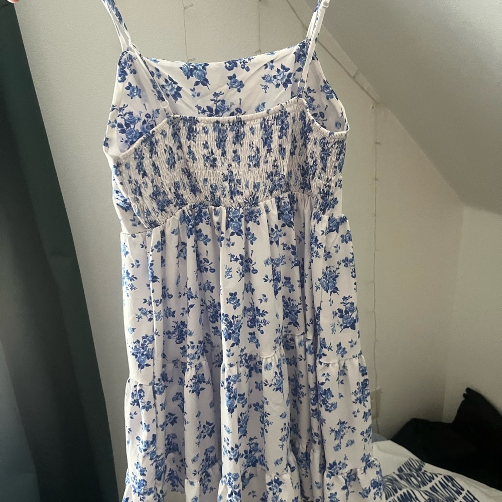 Floral Blue and White Sundress
